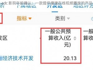 adc 影院年龄确认：一款提供便捷在线视频播放的产品