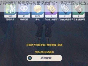 原神制造六颗精锻魔矿所需原粹树脂深度解析：探寻资源与制造之间的高效能转换机制