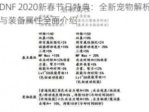 DNF 2020新春节日特典：全新宠物解析与装备属性全面介绍