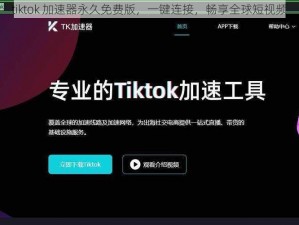 tiktok 加速器永久免费版，一键连接，畅享全球短视频