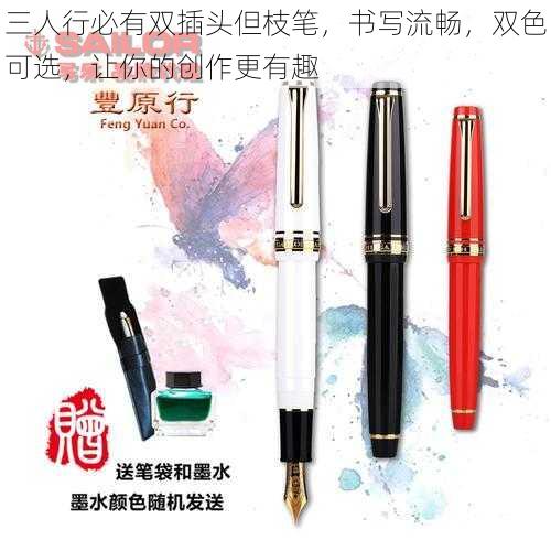 三人行必有双插头但枝笔，书写流畅，双色可选，让你的创作更有趣