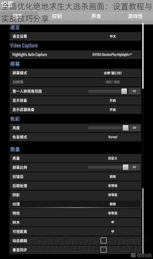 全面优化绝地求生大逃杀画面：设置教程与实战技巧分享