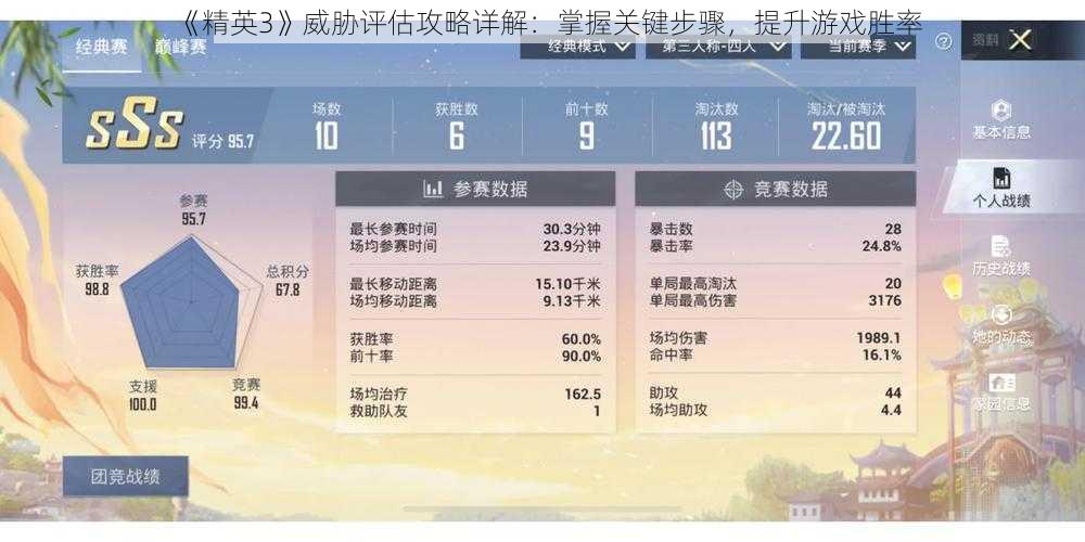 《精英3》威胁评估攻略详解：掌握关键步骤，提升游戏胜率